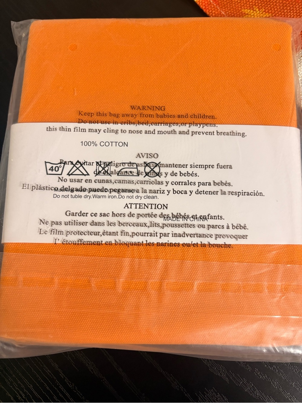 Bright Orange 100% Cotton Fabric cover
